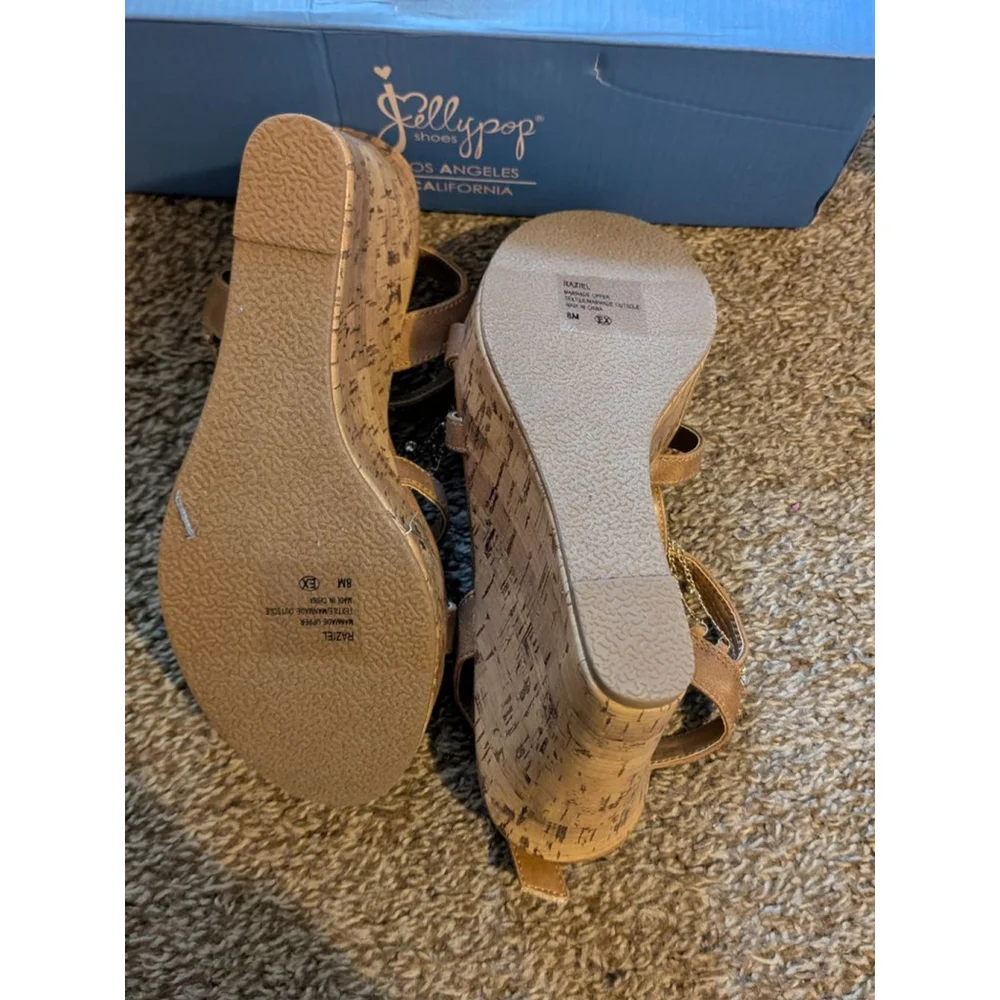 Women's Jellypop Brown Wedge Sandals Size 6 - Picture 5 of 6